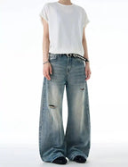 IEFB Distressed Curved Knife Jeans product detail