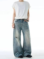 IEFB Distressed Curved Knife Jeans product detail