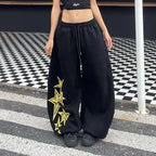 Star Print Drawstring Cargo Joggers