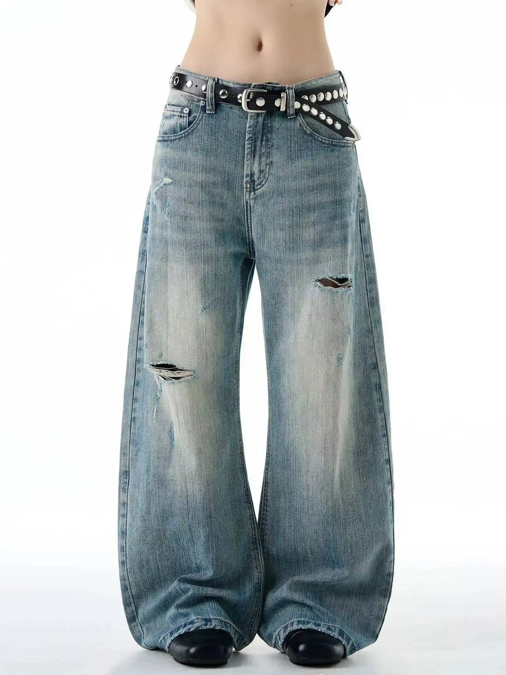 IEFB Distressed Curved Knife Jeans product detail
