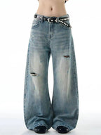 IEFB Distressed Curved Knife Jeans product detail
