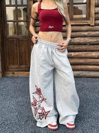 Star Print Drawstring Cargo Joggers product detail
