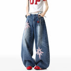 3D Dimensional Star Straight Jeans