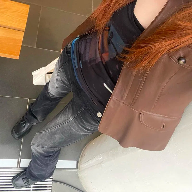 Lucyever Low-Waist Slim Flared Jeans