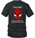 Gay Test! Funny Graphic T-Shirt, Sweatshirt & Hoodie — T-shirt mockup in Black