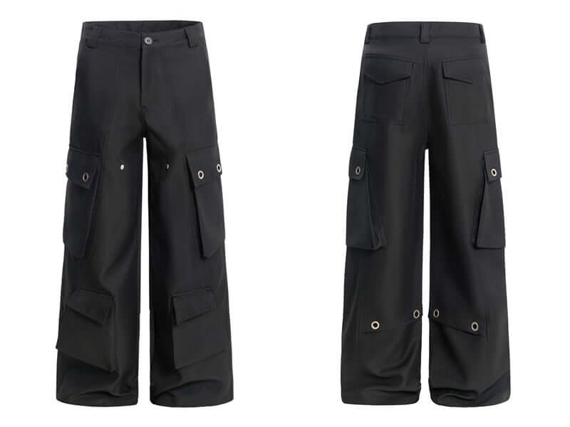'Insect Bites' Textured Cannonball Pleated Pocket Wide-leg — image 5