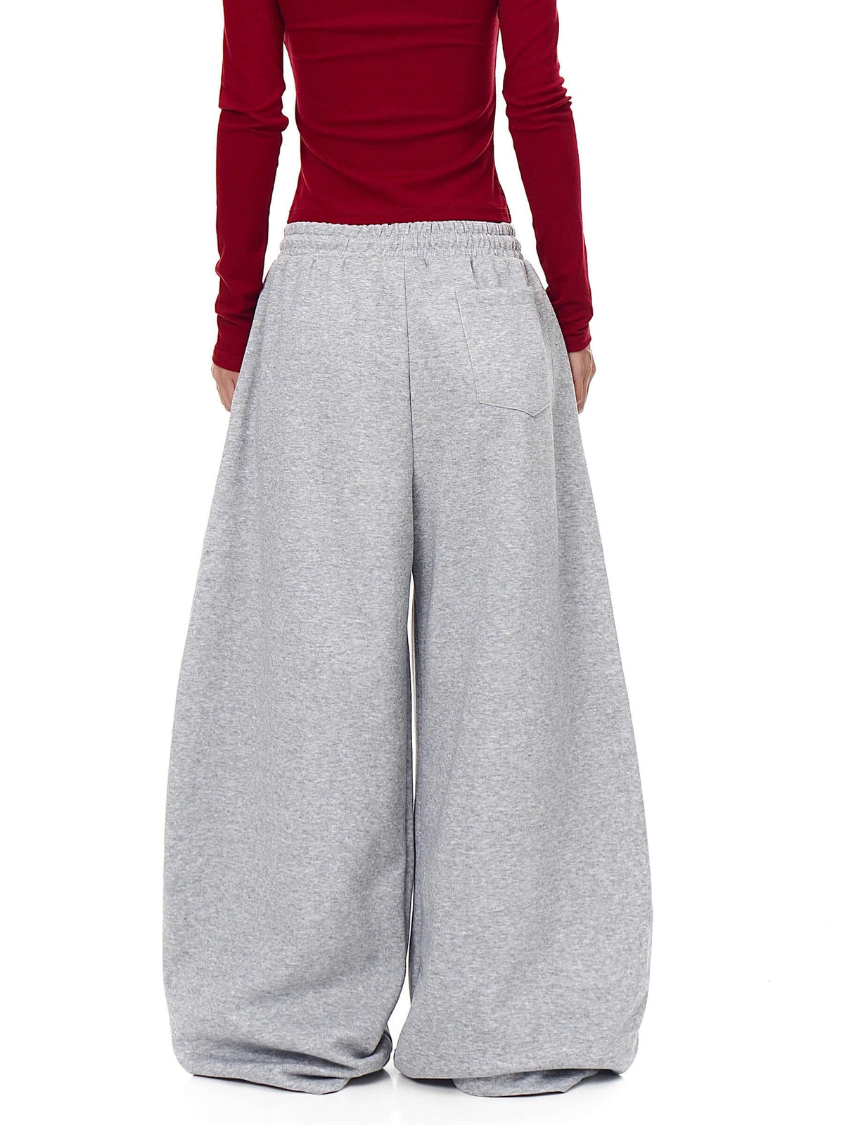American Street Style Heart Patch Embroidery Heart Patch Embroidered Barrel Sweatpants — image 2
