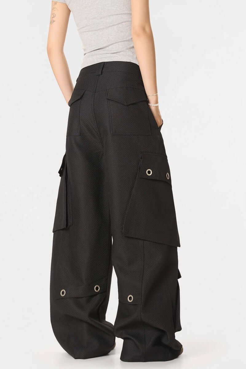 'Insect Bites' Textured Cannonball Pleated Pocket Wide-leg — image 4