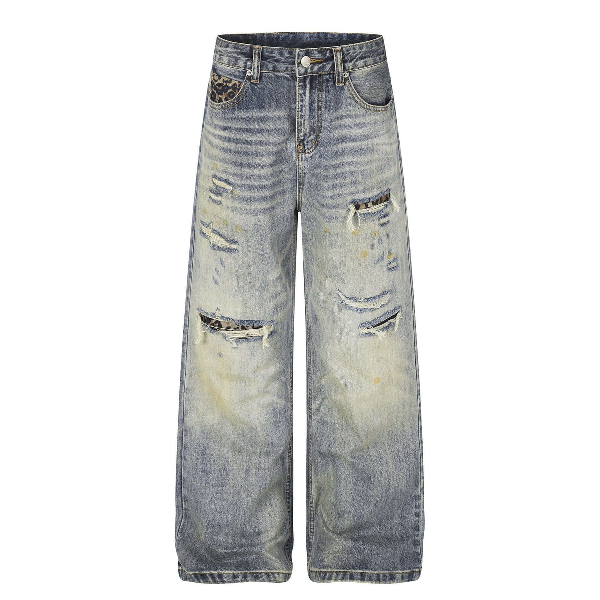 VINTAGE LEOPARD PATCHWORK JEANS — image 1
