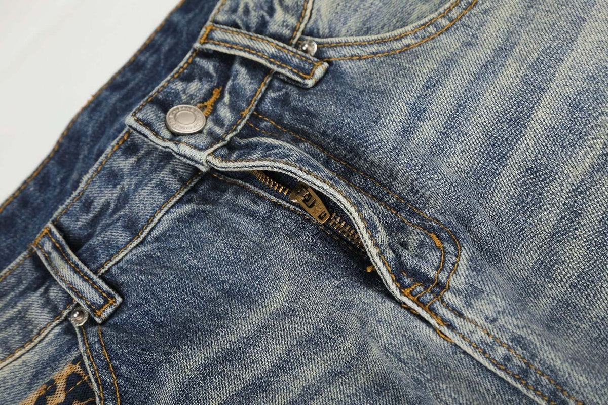 VINTAGE LEOPARD PATCHWORK JEANS — image 5