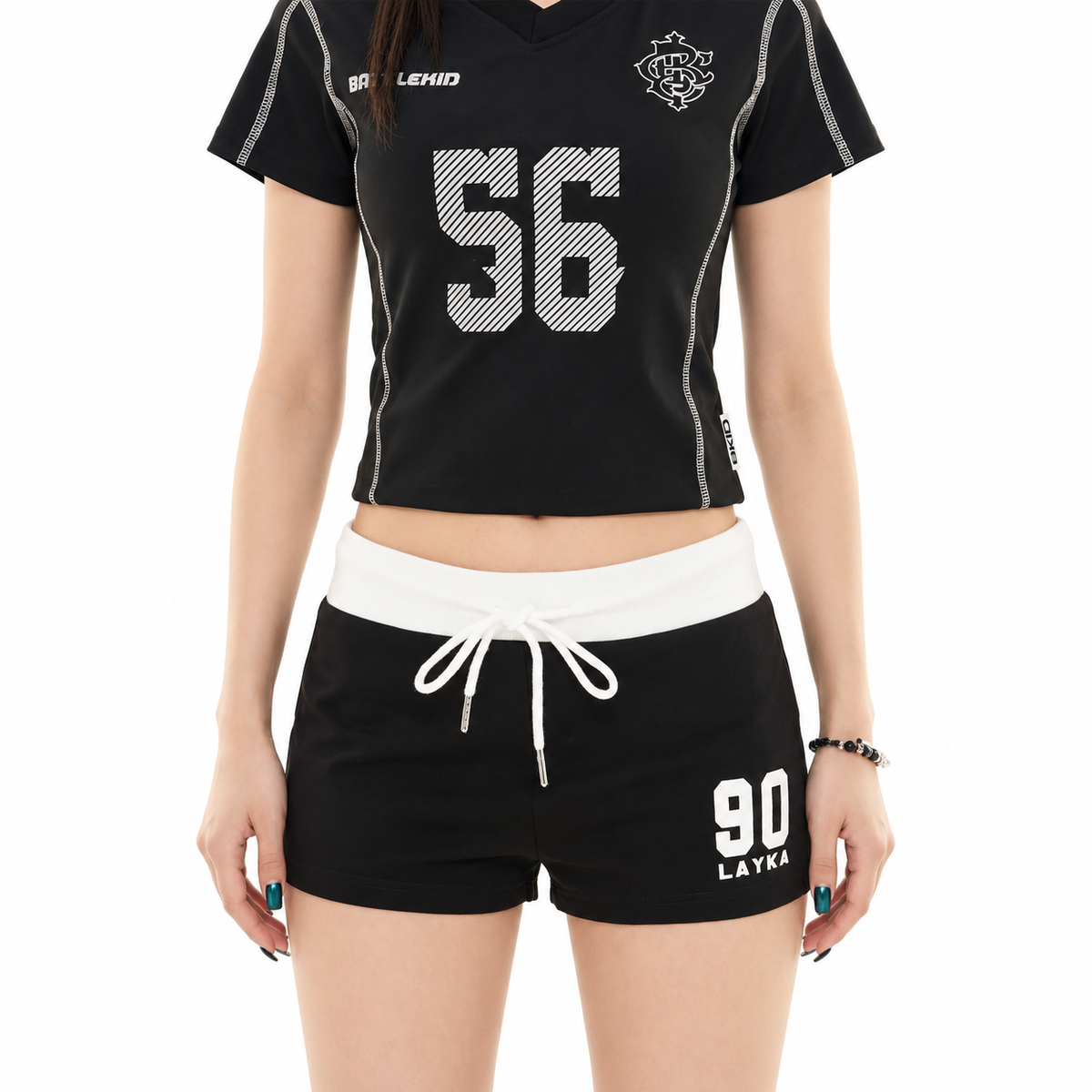 Low Waist Sports Shorts — white studio catalog image