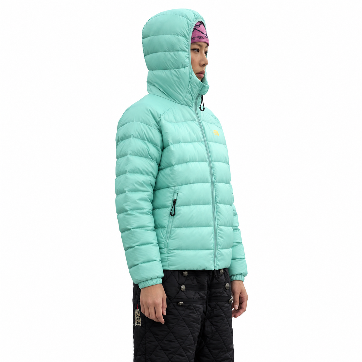 Unisex Hooded Lightweight Down Jacket — white studio catalog image